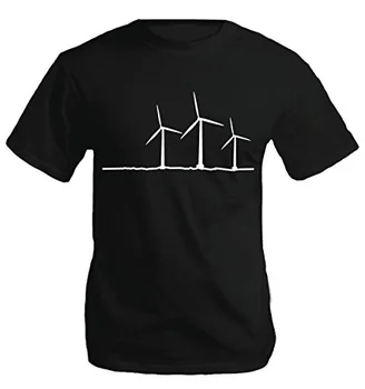 Mados Atsitiktinis Vyrų Aukštos Kokybės Užsakymą Viršūnes Tees Vėjo Turbinų Marškinėliai T-Shirt Palaidinukė