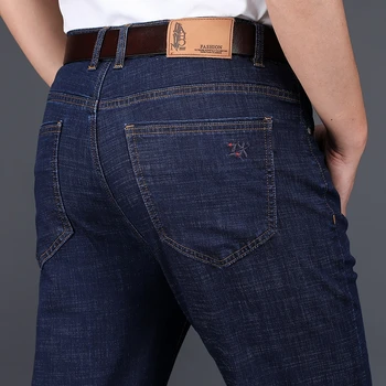 Mados atsitiktinis vyrų verslo oficialų džinsai 2020 m. rudenį naujų Ruožas aukšto juosmens vientisos spalvos laisvas kelnes Plius dydis slim kelnės