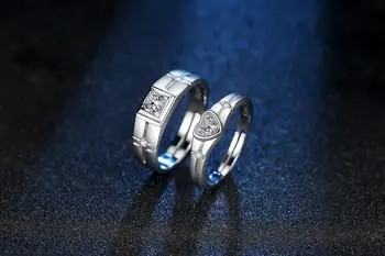Mados Blizga Kubinis Cirkonis 925 Sterlingas Sidabro Mėgėjams'Couple Vestuviniai Žiedai, Papuošalai Moterims Žiedas Nustatyti Ne Išnyks