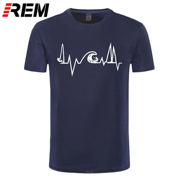 Mados dizaino Jūros širdies naršyti gyvenimo T marškinėliai vyrams Buriavimo elektros impulsų juokinga T-shirt jaunimo Laisvalaikio prekės marškinėlius Plius dydis