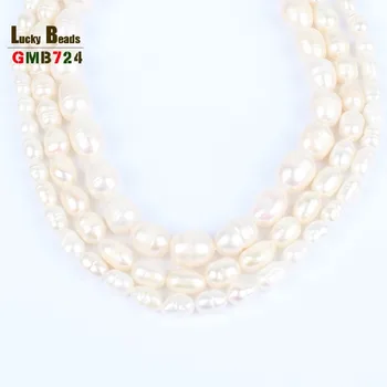 Mados gamtos 4.5-5mm/5.5-6mm/7-8mm ovalo Formos perlų vėrinį Moterų Mergina gėlavandenių perlų karoliai, papuošalai priėmimo 