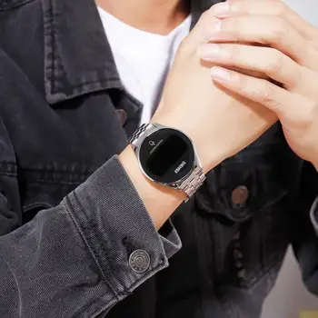 Mados LED Jutiklinis Ekranas vyriški Laikrodžiai SKMEI Prekės Vandeniui Nerūdijančio Plieno Skaitmeninis Žiūrėti Relogio Masculino Relojes