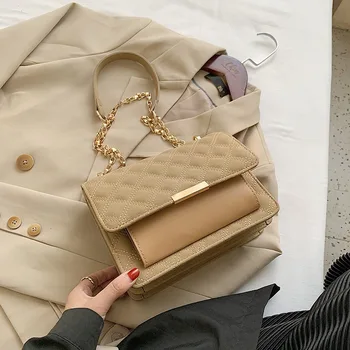 Mados matinio grandinės ponios maišelį 2020 naujas prekės ženklas dizaineris vieną petį krepšys aukštos kokybės odos mažas kvadratas krepšys