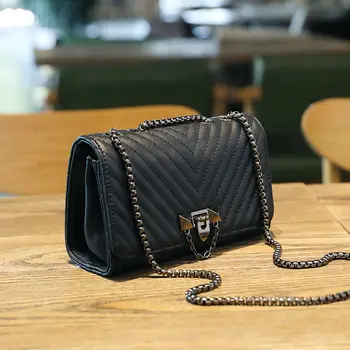 Mados mažos rankinės 2020 juoda naujos grandinės krepšys ponios atsitiktinis visas rungtynes, pečių maišą užraktas banga įstrižainės lady monetos piniginėje