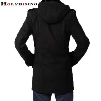 Mados rudens-žiemos tranšėjos paltai vyrams ilgai tirštėti vilnos paltai mens paltas šiltas švarkelis vyriškos striukės juoda juoda m-3xl