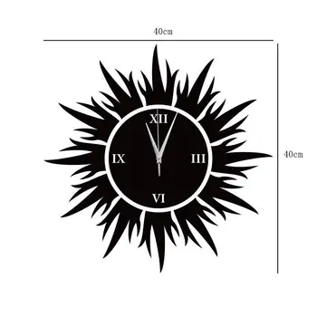 Mados Saulės laikrodžio Rėmas Sieninis Laikrodis Veidrodžio Paviršiaus Sienų Lipdukai Vaikų Miegamasis 