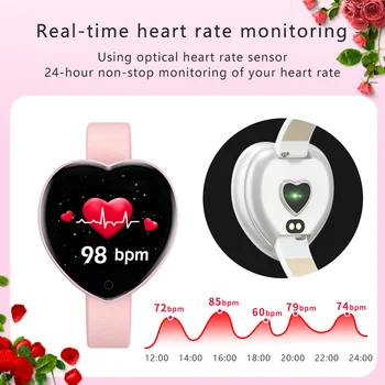 Mados Smart Watch Moterų Smartwatch T52 Kraujo Spaudimo Deguonies Smart Juosta Skambinkite Pranešimą Priminimas RemoteCamera, skirtų 