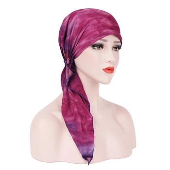 Mados Spausdinti Skrybėlės Moterims Ruožas Turbaną Skarelės Plaukų Aksesuarai Musulmonų Plaukų Juostos Ponios Bžūp Kaspinai
