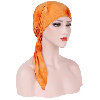Mados Spausdinti Skrybėlės Moterims Ruožas Turbaną Skarelės Plaukų Aksesuarai Musulmonų Plaukų Juostos Ponios Bžūp Kaspinai