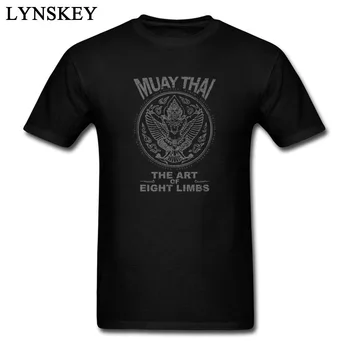 Mados Vyrų Garuda Muay Thai T-shirt Vaikinas Trumpas Rankovės Grynos Medvilnės Kietas Juoda Dovana 3XL Dizaino Tee Marškinėliai