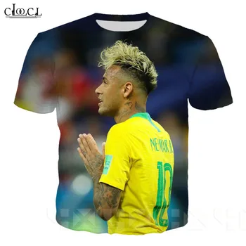Mados Vyrų Moterų Futbolo Žvaigždė Neymar 3D Atspausdintas Trumpas Rankovės Marškinėliai Naujas Unisex Hoodies Palaidinukė Atsitiktinis Harajuku Tee Viršų