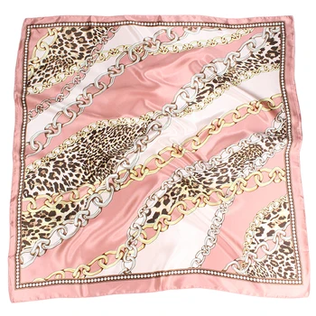 Mados Šilko Satino Skara Leopard Skara Vasaros Hijab foulard Moterų 90*90cm Prabangos Prekės Aikštėje skarų Moterims