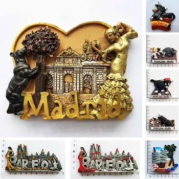 Madride, Barselonoje, šaldytuvas magnetai Ispanijos Turizmo Suvenyrai Flamenko Šokio Mergina Pamplona Valencia Magnetai Šaldytuvai Dekoras