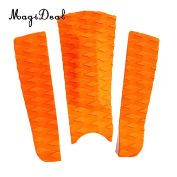 MagiDeal Ultra-Light 3Pcs Orange Anti-Slip Diamond Burlenčių Traukos Padas Uodega Trinkelėmis Denio Rankena Skimboard Banglenčių Sporto Surf
