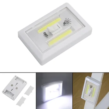 Magnetiniai Mini COB LED Bevielis Lempos Jungiklis Sienos Naktį Žibintai su baterijomis, Virtuvės Spinta, Garažas Spinta Stovykla Avarinės Šviesos