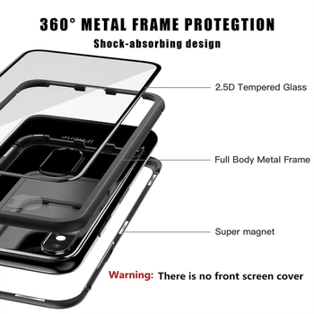 Magnetinio Adsorbcijos Telefoną Atveju Huawei P40 30 P20 Pro Lite Magnetas Telefono Korpuso Funda Grūdinto Stiklo Atgal Padengti Metalo Atveju