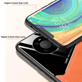 Magnetinio atveju, Huawei Mate 40 pro plus atveju silikono minkštas bamperis odos veidrodis atveju, Huawei Mate 40 pro 5g atveju 360 dangtelį
