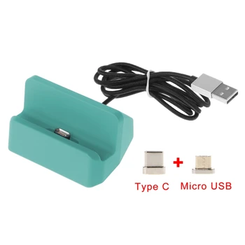 Magnetinio Micro-USB + USB Type C Jungtis Krovimo Doko Stotis, Skirta 