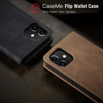 Magnetinio Odos Flip Case For iPhone 12 / Pro / Pro Max PU Odos Įrengtas Bamperis Minkštas Retro Flip Case Knygos Piniginės Dangtis