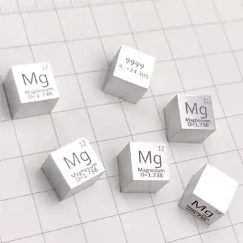 Magnis Mg Periodinės Lentelės Kubo 99.99% Gryno Ilgis 10mm Svoris 1.7 g