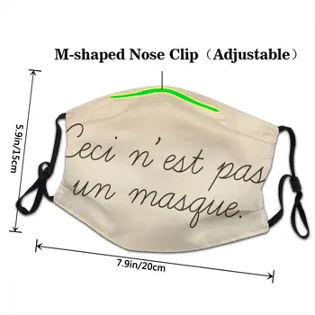 Magritte Juokinga Citata Ceci N ' est Pas Un Masque Skalbti Veido Kaukė Anti Migla apsauga nuo dulkių Apsauga Apima Respiratorius Burną, Mufelinė