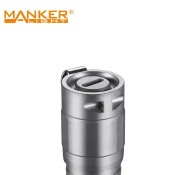Manker E05 Ti Titano 400 Liumenų Pocket AA / 14500 Žibintuvėlis Su NM1 LED, Nerūdijančio Plieno Giliai Atlikti Įrašą