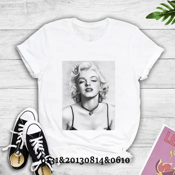 Marilyn Monroe atspausdintas T-shirt ponios atsitiktinis trumparankoviai marškinėliai viršų aš Dan ' t Care 90s Harajuku moteriški marškinėliai vasaros T-shirt