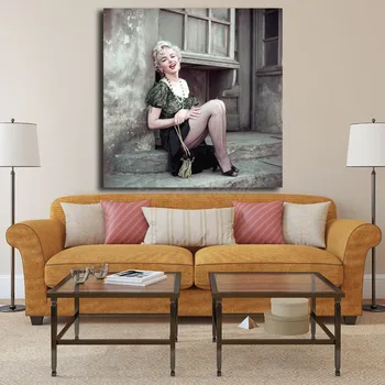 Marilyns Monroes Plakatas Derliaus Sienos Menas Drobė Ir Spausdinimo Drobė, Tapyba, Dekoratyvinės Nuotrauką Biuro Kambarį Namų Dekoro