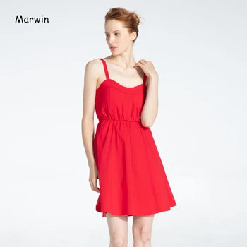 Marwin 2019 Naujas-Ateinančią Vasarą Kietos Kelio Ilgis Spageti Dirželis Stebėjimo Suknelės High Street Ampyro Stiliaus Šalis Atostogų Suknelės
