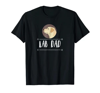 Marškinėliai-vyriški T-Shirt-Juoda Labradoro Retriveris Šuo Lab Tėtis! Geltona