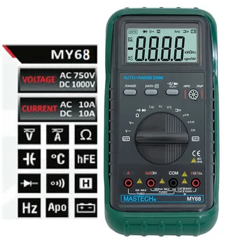MASTECH MY68 Naujas Skaitmeninis Multimetras Elektroninį rankinį multimetras 3 3/4 LCD 3999 Skaičiuoja Auto Svyruoja AC DC Skaitmeninis Multitester