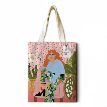 Matisse aliejaus tapybai ponios pečių maišą medvilnės ir lino pirkinių krepšys nešti maišą aukštos kokybės sulankstomas rankinės