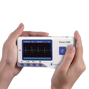 Maxgeek Naujas PC-80B Nešiojamą EKG Monitorius LCD Elektrokardiograma Širdies Stebėti Diktofonas Sveikatos Priežiūros Mašina