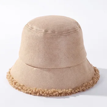 MAXSITI U 2019 nauji zomšiniai Kibiro Kepurę Moterų rudenį ir žiemą ėriukų plaukų sujungimas sutirštės šiltas žvejys skrybėlę