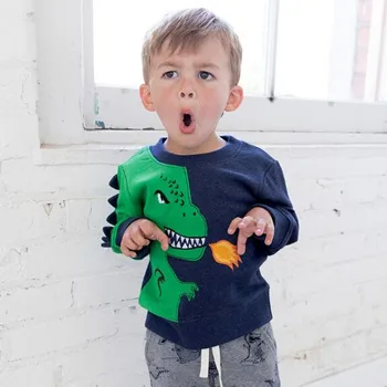 Mažai specialistė 2018 m. rudenį berniukai prekės rūbai vaikams medvilnės Palaidinės berniukui piktas dinozaurų vilnos C0114