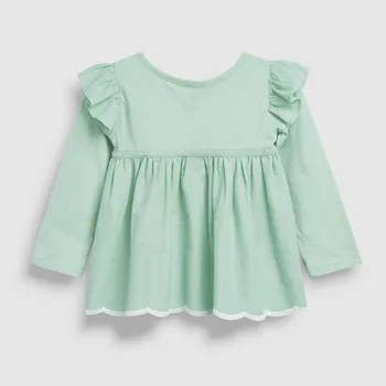 Mažai specialistė, vaikų prekės baby girl drabužiai 2019 m. rudenį naujų mergaitėms ilgomis rankovėmis gėlių spausdinti kartus marškinėliai 51538