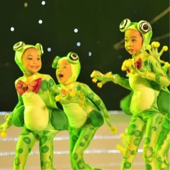 Mažai varlė patinka dainuoti kostiumai vaikams šešiasdešimt vieną animacinių filmų grupės veiklos rezultatai drabužių laimingas mažas varlė gyvūnų šokių drabužiai