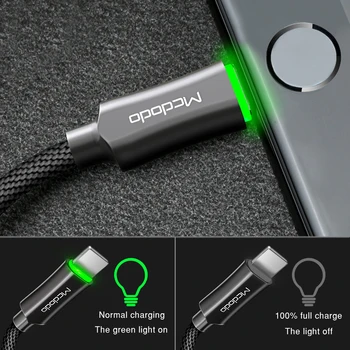 MCDODO 2.4 LED USB Laidas, Auto Atsijungti Greito Įkrovimo Mobiliojo Telefono Įkroviklio Laidas iPhone 12 11 Pro Max Xs Xr X 8 7 6 6s Plius