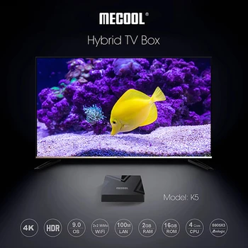 MECOOL K5 2 GB 16GB Android 9.0 Smart TV Box Amlogic S905X3 2.4 G 5G WIFI LAN 10/100M Media Player PVR Įrašymo 4K Set Top Box