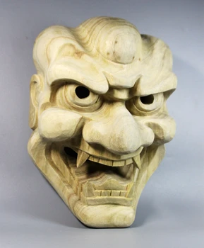 Medienos kaukės Liūto veidą Japonų Noh Kaukė budas statulos liaudies amatų Asmens Sienų apdaila