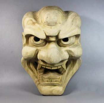 Medienos kaukės Liūto veidą Japonų Noh Kaukė budas statulos liaudies amatų Asmens Sienų apdaila