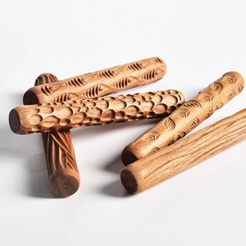 Medienos Molio Tekstūros kočėlas Įspausti Modelis polimero molis roller Keramikos Keramikos Įrankiai