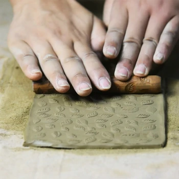 Medienos Molio Tekstūros kočėlas Įspausti Modelis polimero molis roller Keramikos Keramikos Įrankiai