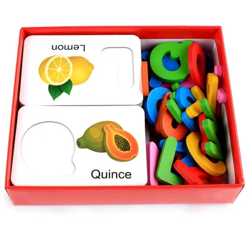 Medienos Rašybos Žodžių Žaidimą Vaikams Anksti Švietimo Žaislai Vaikams, kurie mokosi anglų kalbos Mediniai Žaislai Montessori Ugdymo Žaislas