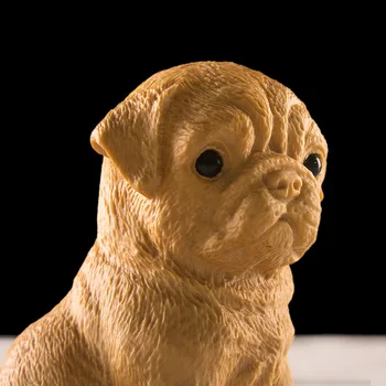 Medienos Statula Pomeranijos mielas Šuo mažas Šuniukas gyvūnų statula drožyba medinių amatų statulėlės šunų Miniatiūriniai Namų dekoro