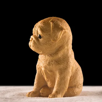 Medienos Statula Pomeranijos mielas Šuo mažas Šuniukas gyvūnų statula drožyba medinių amatų statulėlės šunų Miniatiūriniai Namų dekoro