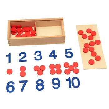 Mediniai Anksti Švietimo Montessori Matematikos Žaislas Žetonų Žaidimo Skaitmeninio Mokymosi Žaislai, Ikimokyklinio amžiaus Vaikai, Vaikų Skaičius ir Žetonų
