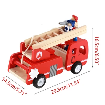 Mediniai gaisrinė mašina su Gaisrininkų Žaisti Pav Spalvinga Playset Vaikams, Vaikų Apsimesti Žaisti Žaislas