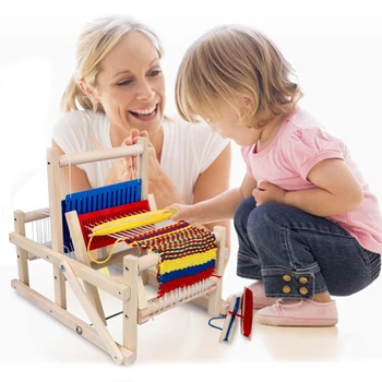 Mediniai Tradicinius Audimo Staklėmis Vaikų Žaislas Amatų Mokymo Dovaną, Medinės Audimo Rėmo Mezgimo Mašina