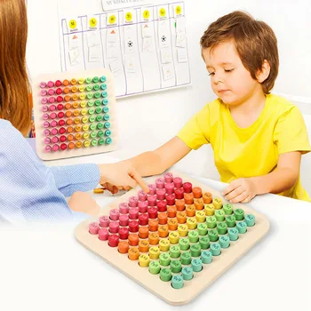 Mediniai Žaislai Matematikos Montessori Ugdymo Vaikams, Žaislai 99 Daugybos Lentelė Aritmetikos Mokymo priemonių Vaikams Dovanos